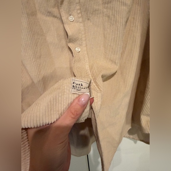 FRANK & EILEEN SHIRLEY Oversized Button-Up Shirt in Beige Sand Color Size XL - Picture 9 of 16